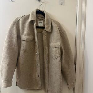 Abercrombie & Fitch Neutral Shacket Light Jacket